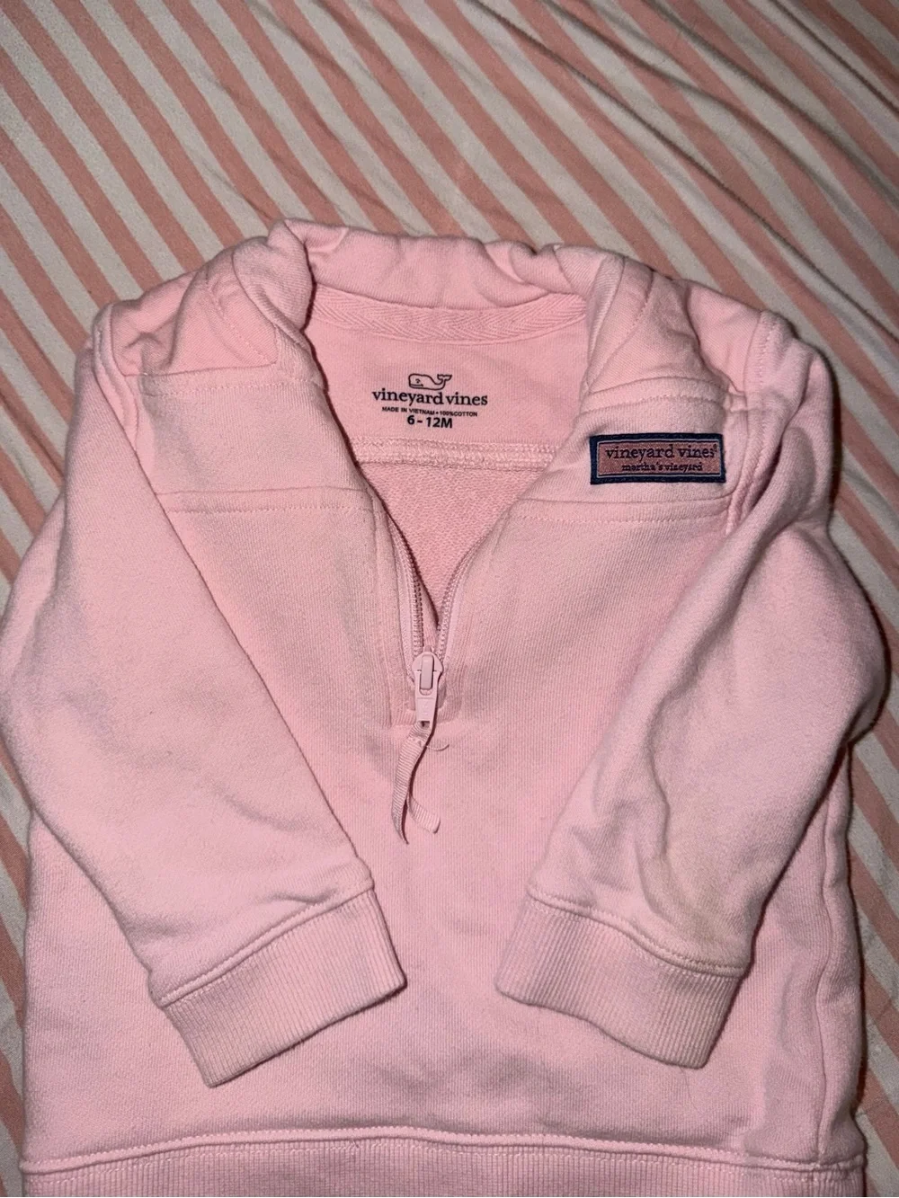 Vineyard Vines Light Pink Baby Pullover Puffer Jacket 6-12 months like new cond